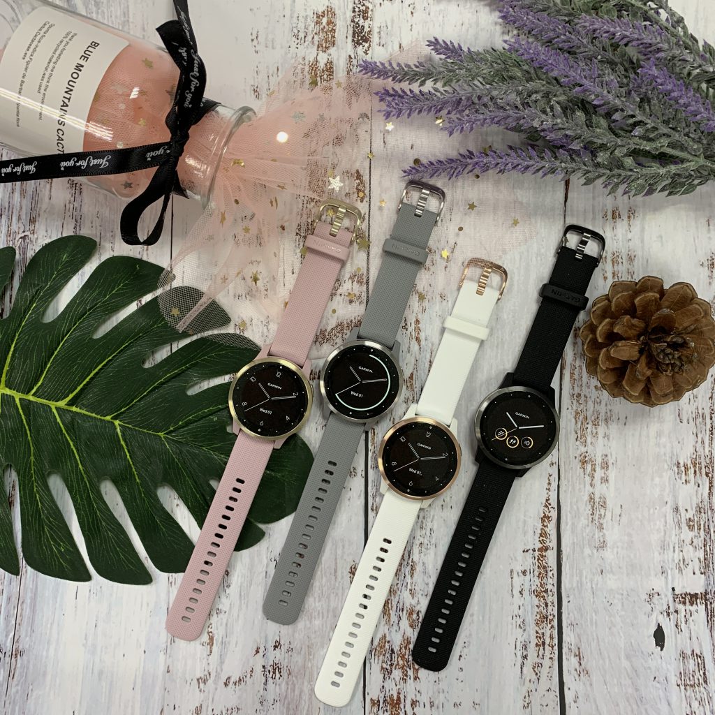 Garmin Vivoactive 4 手錶備有多種顏色,方便女士襯衫。