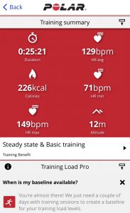 運動完後數據會自動同步到Polar Flow App之中。你可以知道運動消耗了多少熱量。