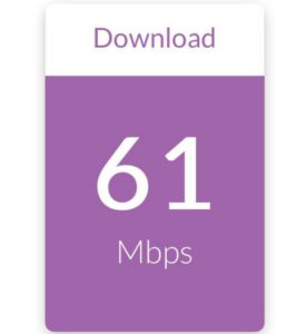使用通訊局的網速測試工具,下載速度是 61 Mbps