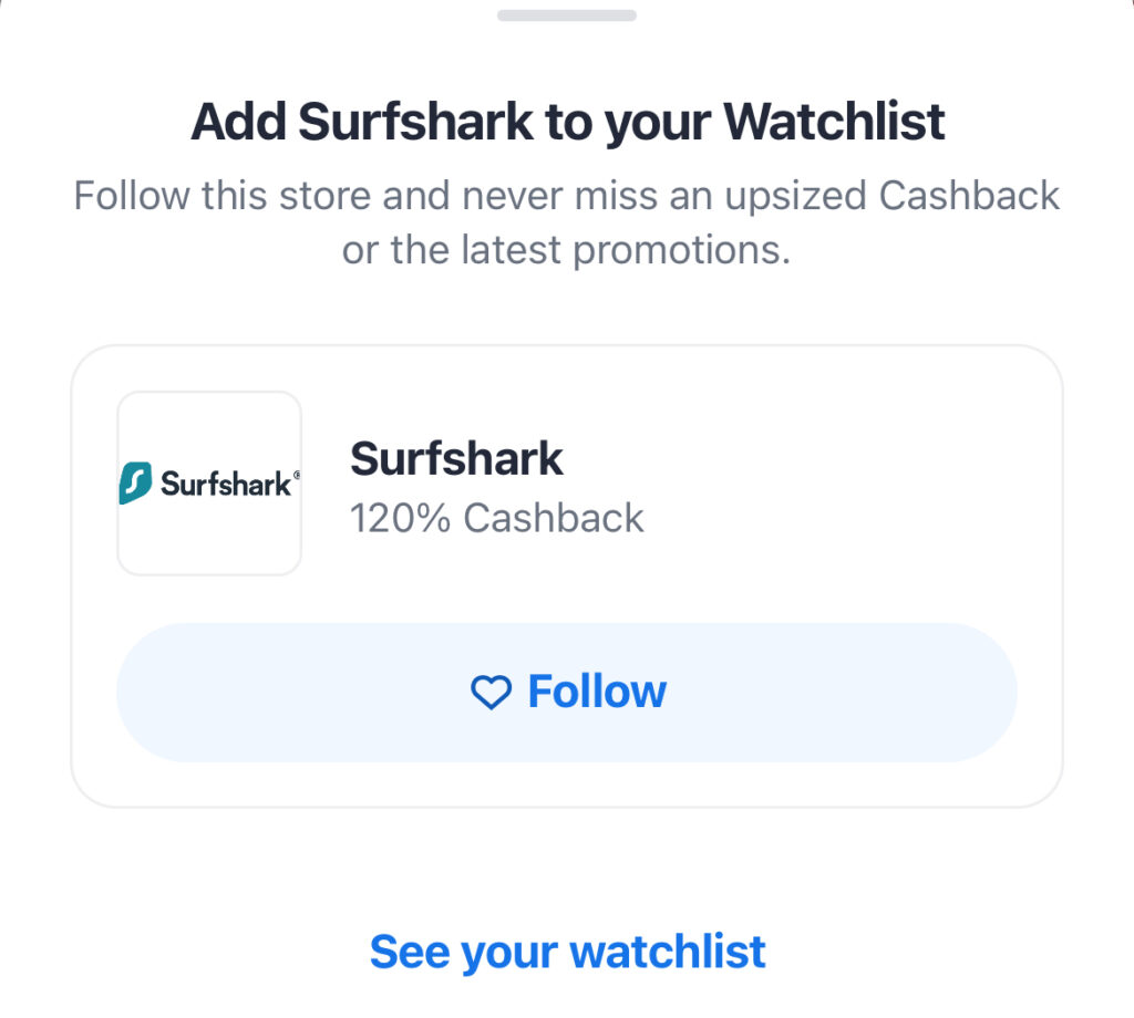 ShopBack 購買 SurfShark VPN 有 120% 優惠回贈。