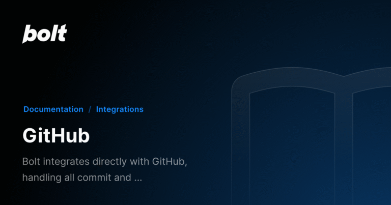 Bolt and Github Integration