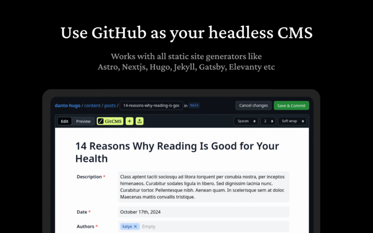 GitCMS - 使用 GitHub 變成你的 Headless CMS