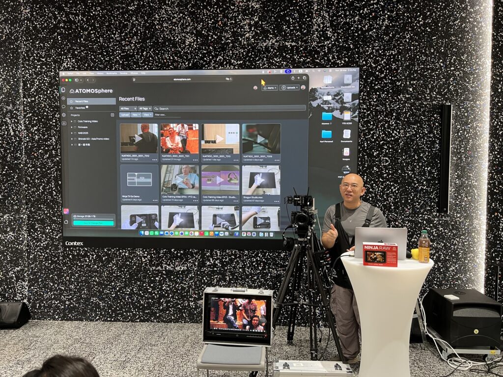 Karo So 在場展示 Atomos Sphere 如何協助內容創製者加快工作流程