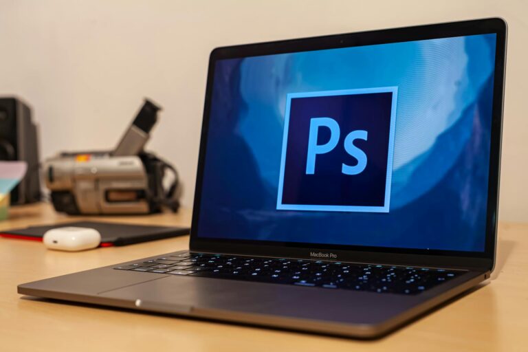 photograph of a macbook pro laptop